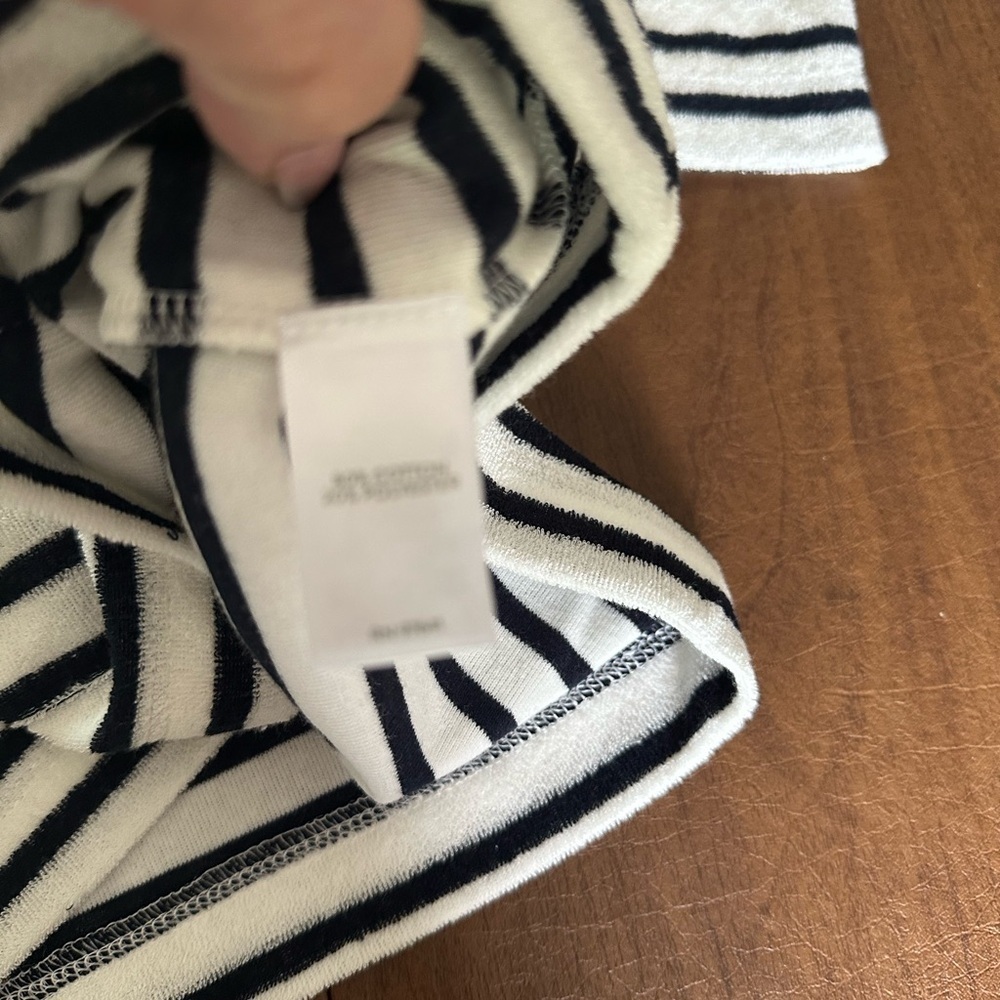 NWT J.Jill Navy/White Stripe Terry Pullover w Kangaroo Pocket SZ S - Super Cute! - Picture 3 of 9